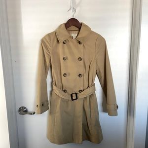 J. Crew Tan Trench Coat - 0 Petite